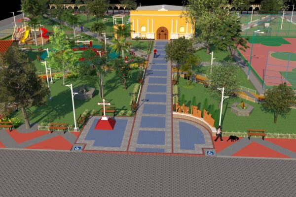 Rehabilitan Parque Central Lilian Velásquez en Tisma