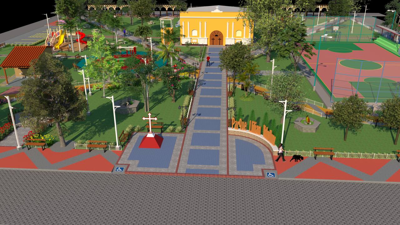 Rehabilitan Parque Central Lilian Velásquez en Tisma