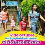 Matrículas del Ciclo Escolar 2023 inician el 17 de octubre