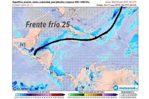 Ejército da seguimiento a frente frío