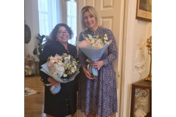 Embajadora de Nicaragua en Rusia participa de almuerzo de trabajo con María Sajarova