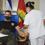 Miembros del Ejército de Nicaragua participan en jornada de donación voluntaria de sangre