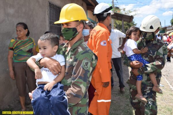 Ejército nicaragüense participa activamente del I Ejercicio Nacional de Preparación para Proteger la Vida en Situaciones de Multiamenazas
