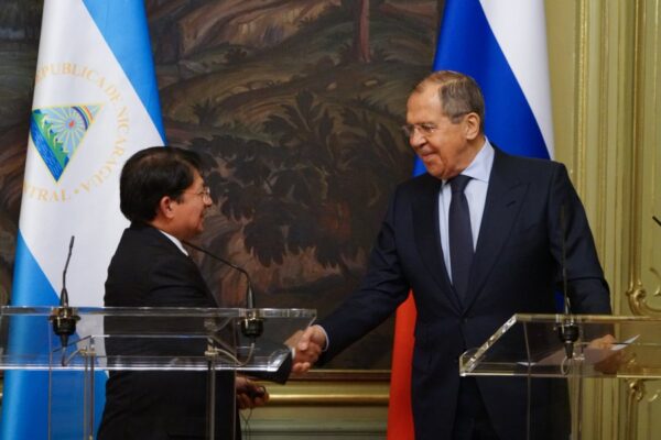 Conferencia de prensa de los Cancilleres Denis Moncada de Nicaragua y Canciller de la Federación de Rusia