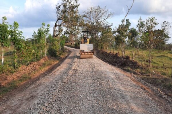 Avanza construcción de caminos en Comunidades de Nueva Guinea