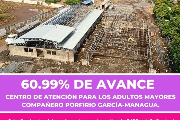 Avanza construcción del Centro de Atención para los Adultos Mayores “Compañero Porfirio García”