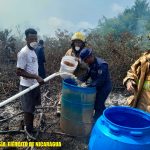 Ejército de Nicaragua participa en sofocación de incendio forestal en el sector de Cocal Swamp en Little Corn Island