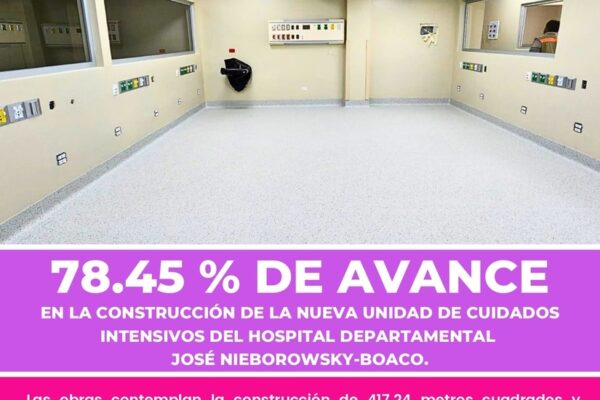 Avanza en más del 70 % la construcción de la unidad de cuidados intensivos en el hospital departamental José Nieborowsky en Boaco