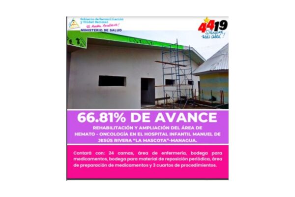 Amplían y rehabilitan área de Hemato-Oncología del Hospital infantil Manuel de Jesús Rivera “La Mascota”