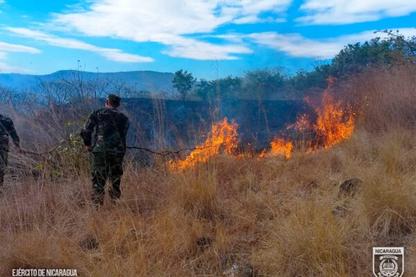 Ejército sofoca incendio agropecuario en Chontales