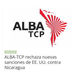 ALBA-TCP rechaza nuevas sanciones de EE. UU. contra Nicaragua