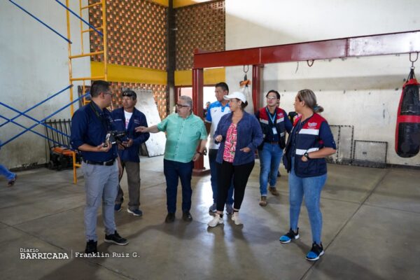 70 por ciento de avance en primera etapa de obras en el Gimnasio del Mercado Huembes
