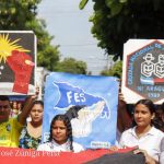 Estudiantes conmemoran aniversario del cierre de la CNA y fundación de JS 19 de Julio