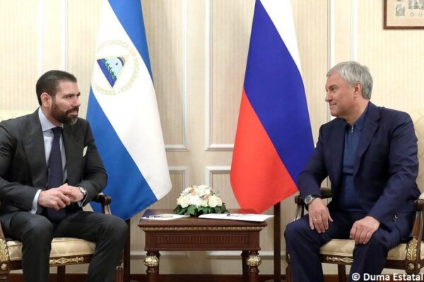 Presidente de duma de Rusia, Vyacheslav volodin, recibe A Laureano Ortega Murillo Representante del presidente de Nicaragua