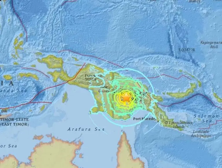 Un sismo de magnitud 6,7 golpea la costa de Papúa Nueva Guinea