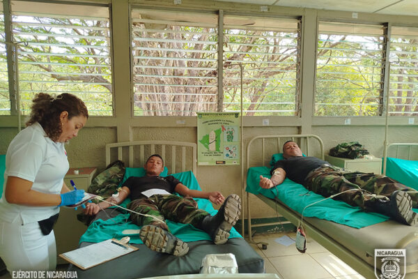 Ejército de Nicaragua Realiza Jornada de Donación Voluntaria de Sangre