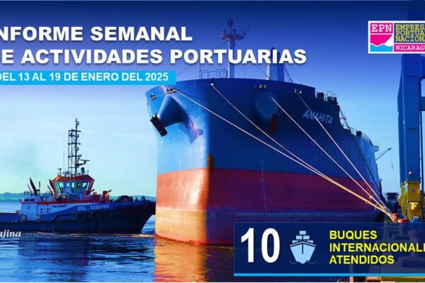 Puertos de Nicaragua mueven más de 151 mil toneladas de carga en una semana