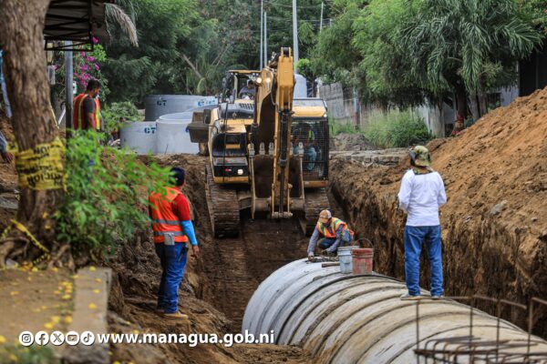 Alcaldía de Managua mejora condiciones de vida en el Distrito V con proyecto de mitigación