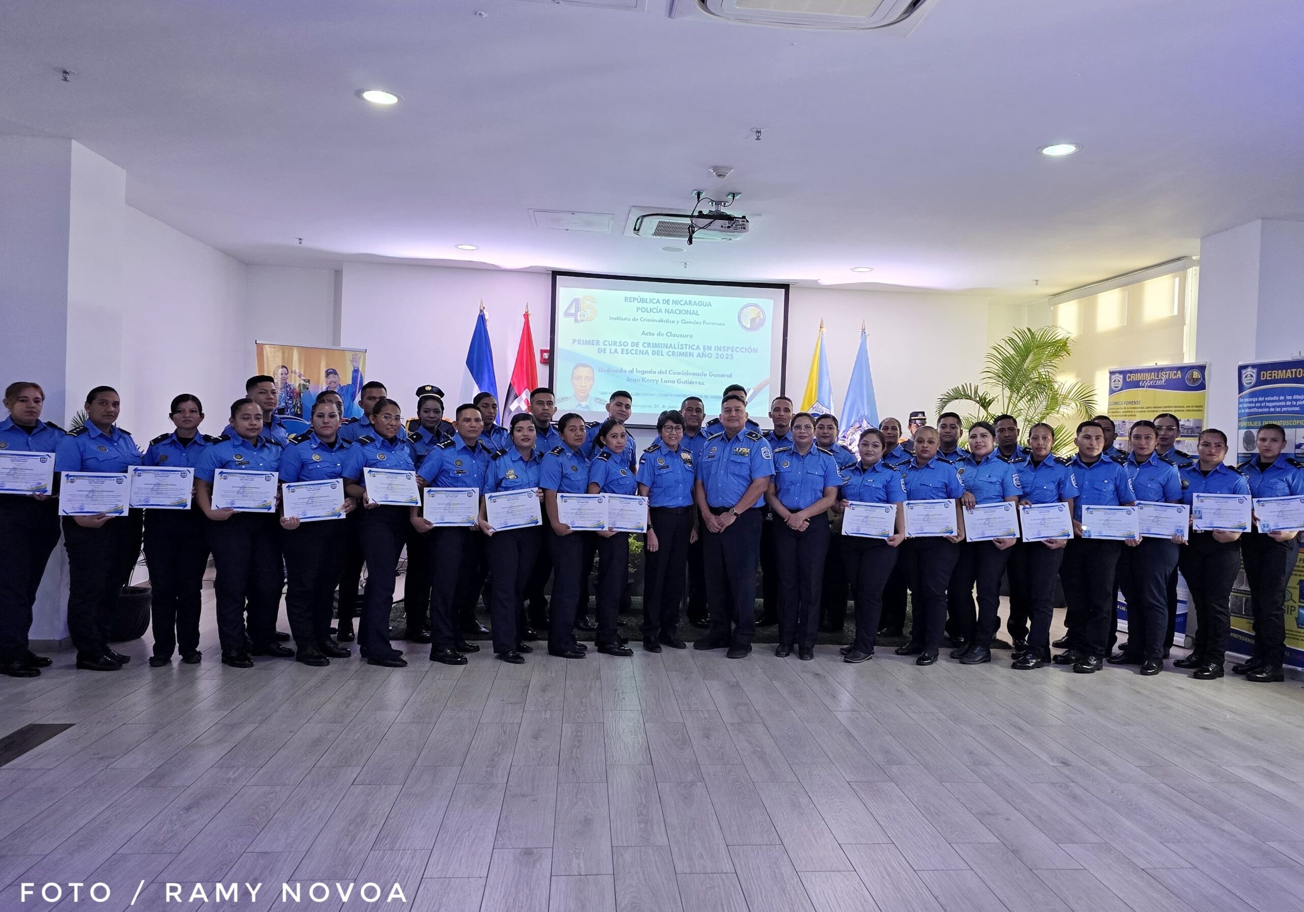 Clausura del Primer Curso de criminalística en inspección de la escena del crimen en 2025