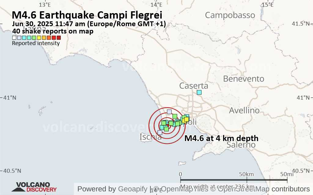Terremoto sacude el sur de Italia, en las cercanías de Nápoles