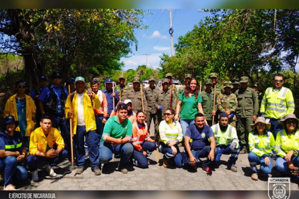 Escuela Nacional de Sargentos se suma a jornada ecológica en Ciudad Sandino
