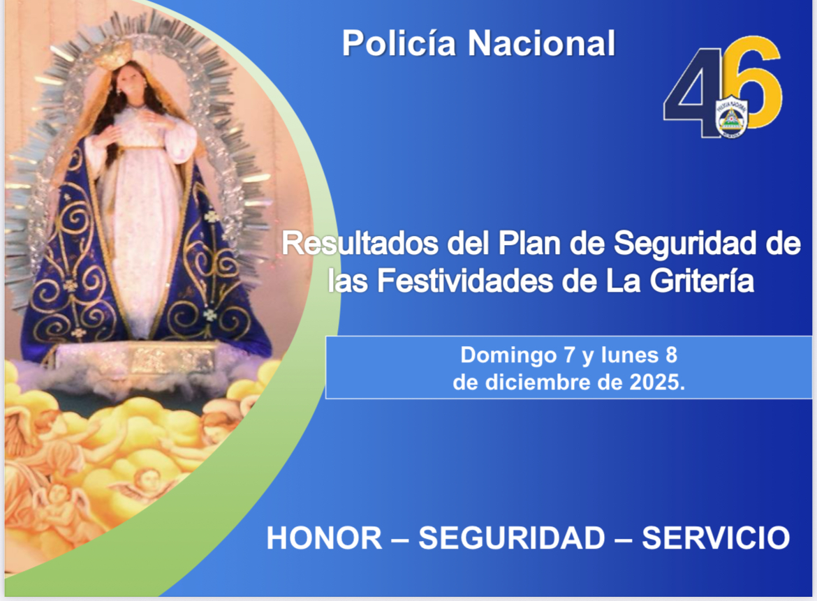 Policía Nacional presenta resultados del Plan de Seguridad de La Gritería 2025