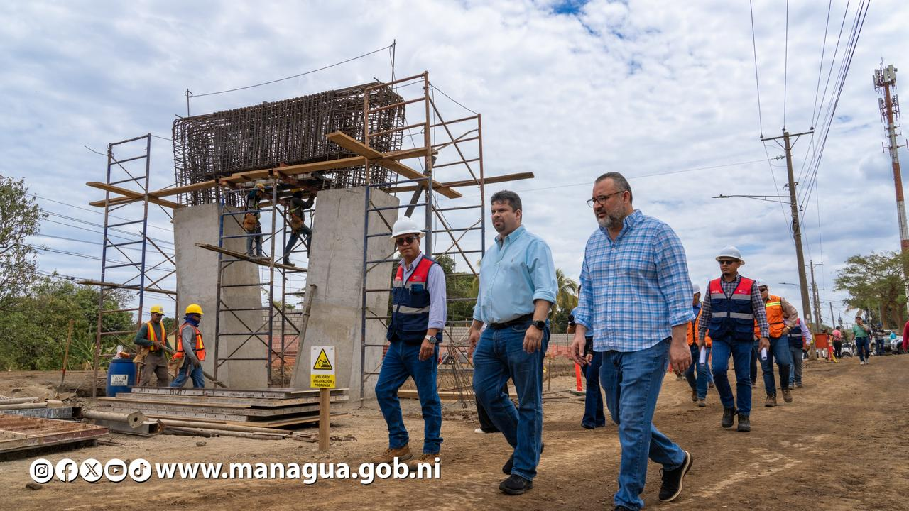 Avanza construcción de nuevo paso elevado en Carretera Vieja a León para agilizar tráfico en Managua