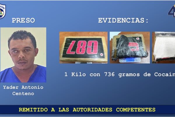 Golpe al narcotráfico: ocupan 1.7 kilos de cocaína en Chontales