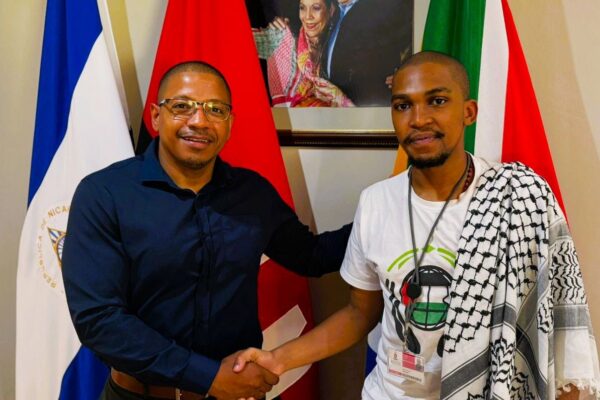 Misión diplomática de Nicaragua recibe a representante del Movimiento AntiApartheid Pro-Palestina