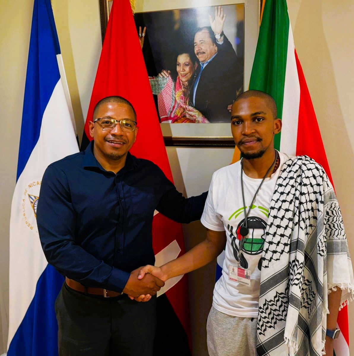 Misión diplomática de Nicaragua recibe a representante del Movimiento AntiApartheid Pro-Palestina
