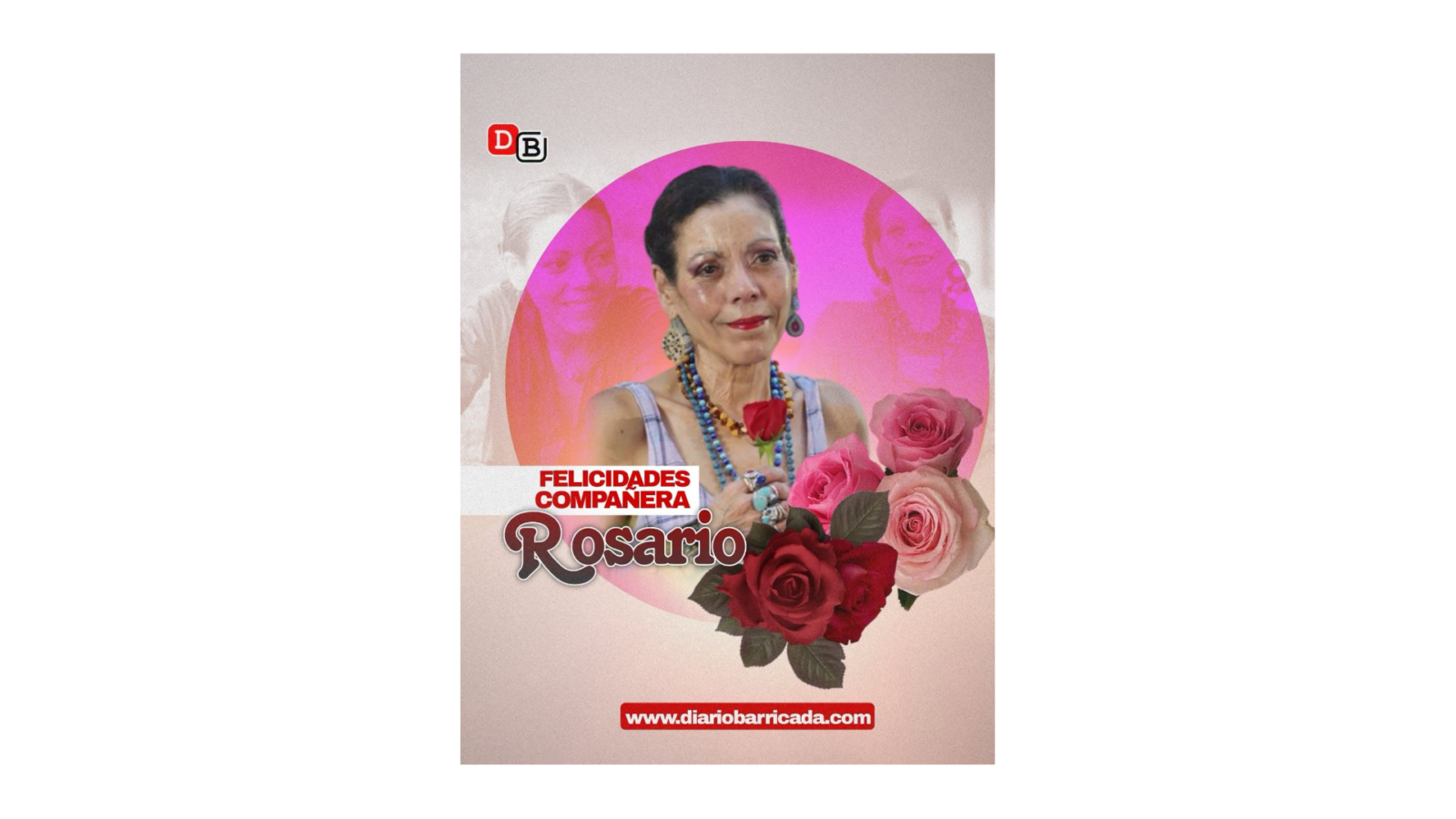 Militancia y ciudadanos nicaragüenses felicitan a Rosario Murillo en su cumpleaños número 75