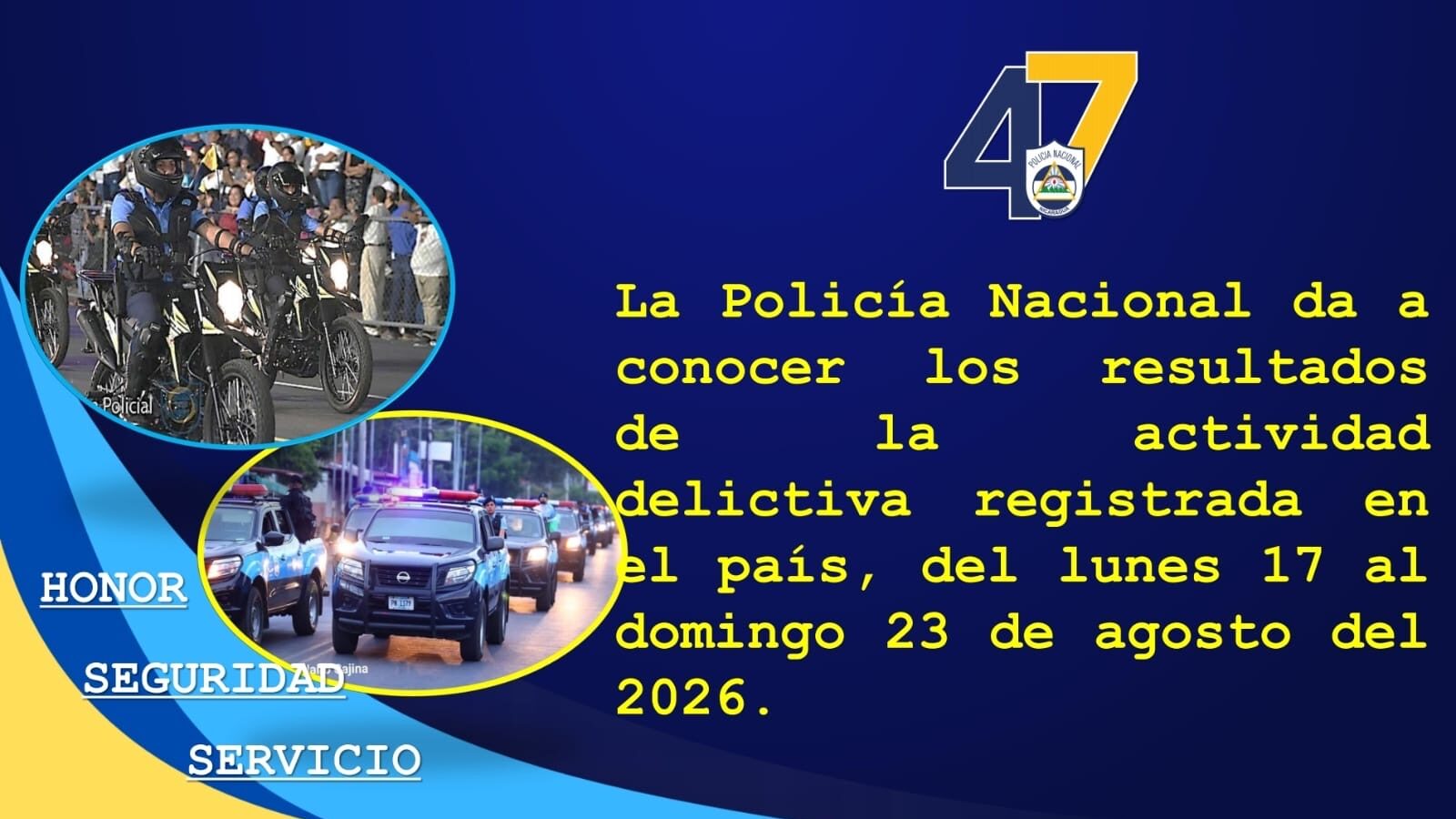 Policía Nacional captura a 104 sujetos vinculados a diferentes delitos