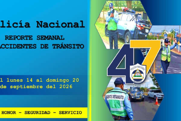 Policía Nacional reporta 1,022 colisiones y 35 personas lesionadas en una semana