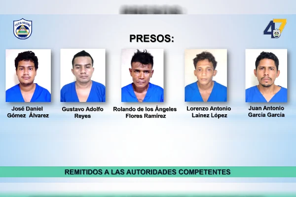 Policía Nacional captura a cinco sujetos señalados por asalto a dos mujeres en Managua