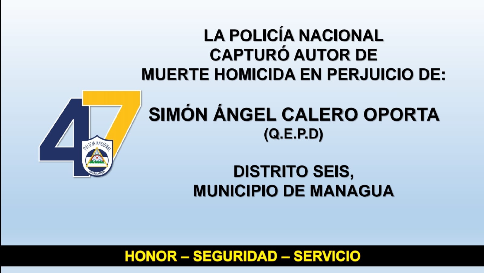 Adolescente señalado por homicidio en Managua será remitido a las autoridades competentes